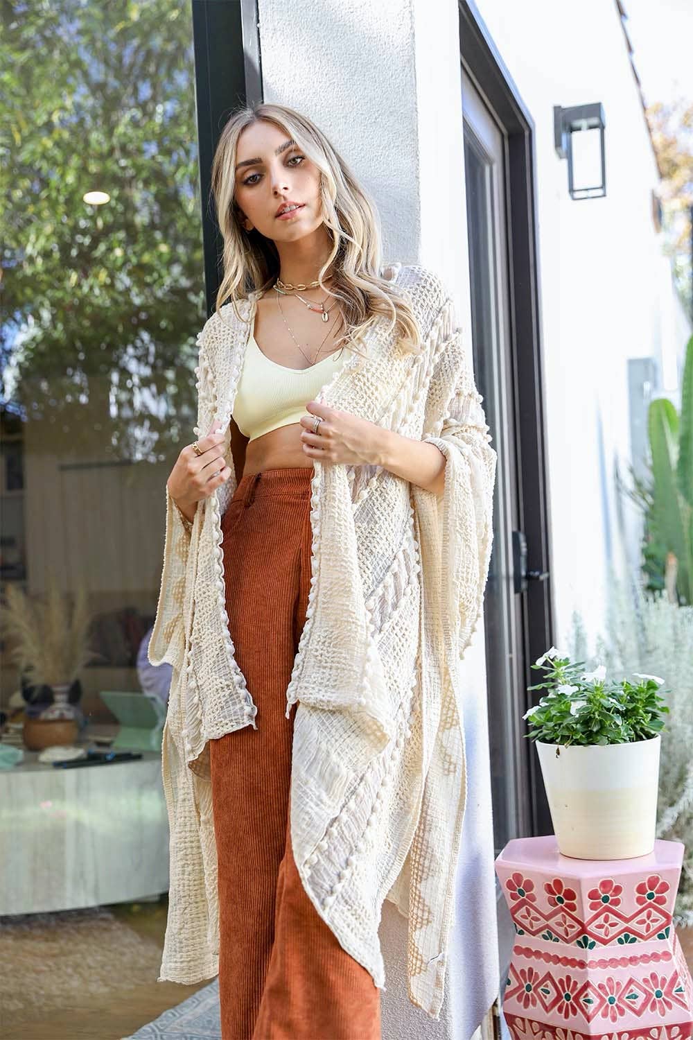 Embroidered Chenille Kimono