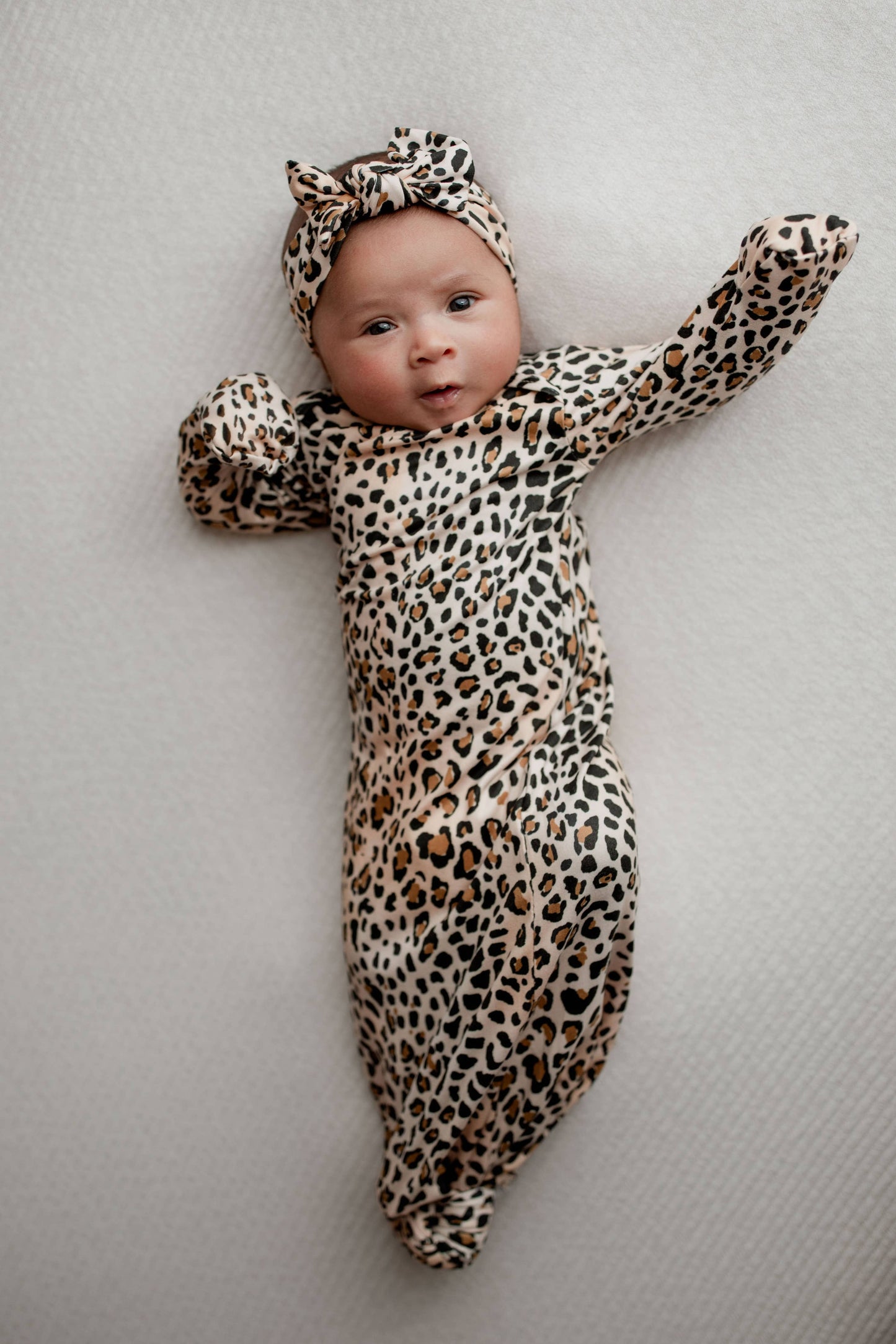 Leopard Knotted Gown: Gown & Bow
