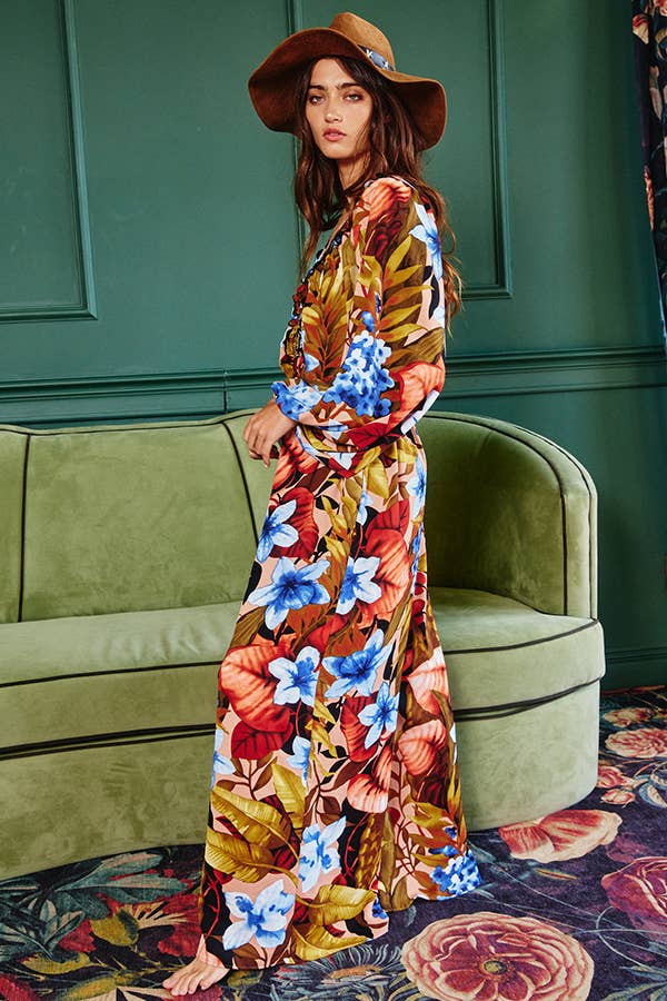 SB330 Floral Deep Vee Romper