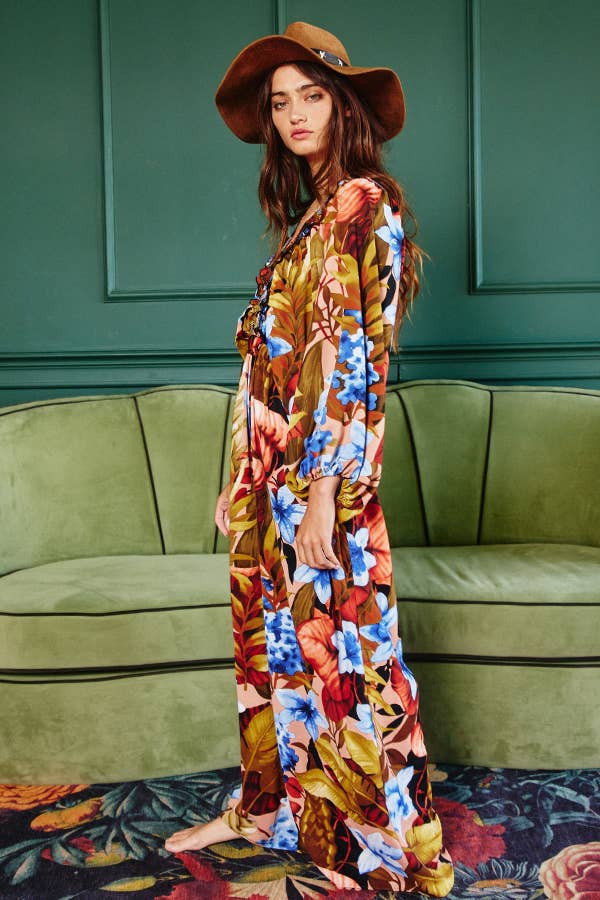 SB330 Floral Deep Vee Romper