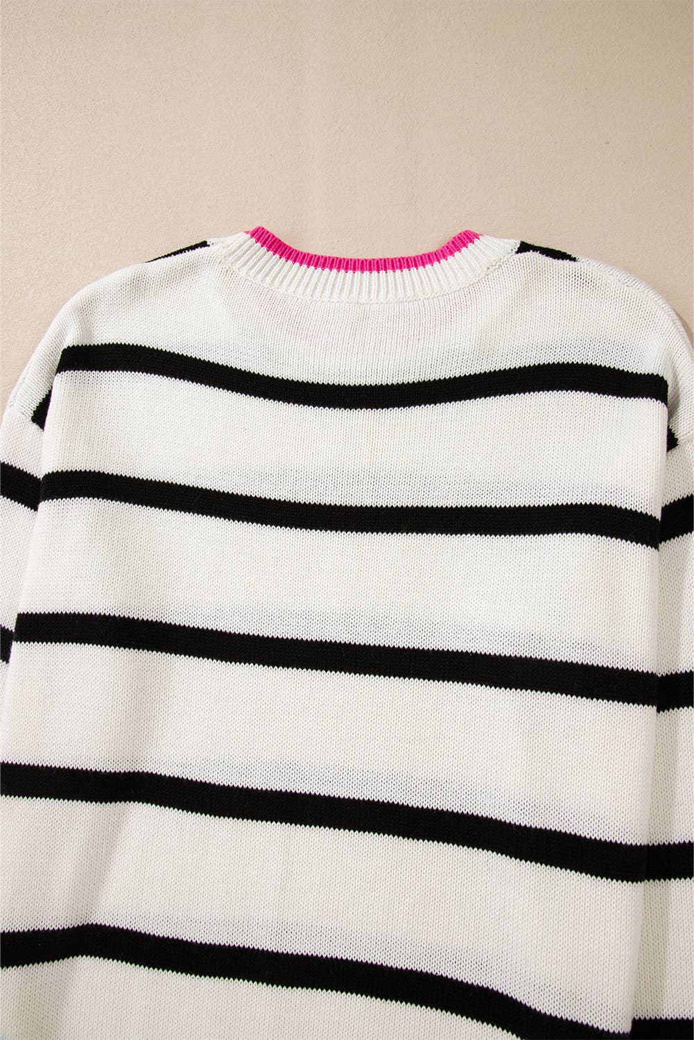 SB341 Stripe Color Contrast Sweater