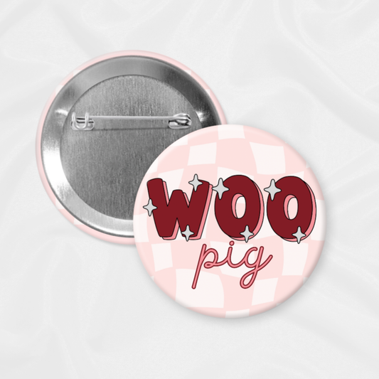 SBJ25 Arkansas Game Day Button | Woo Pig Star Doodle: 2.25”