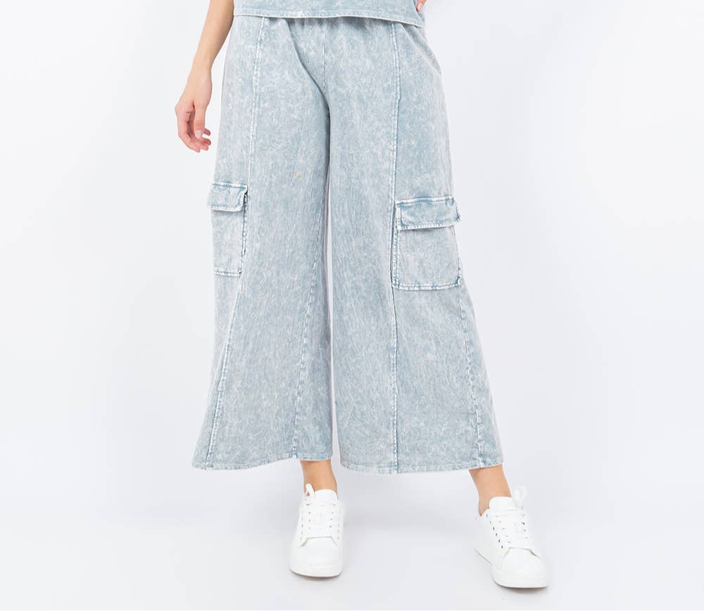 SB329 Mineral Wash Cargo Pants