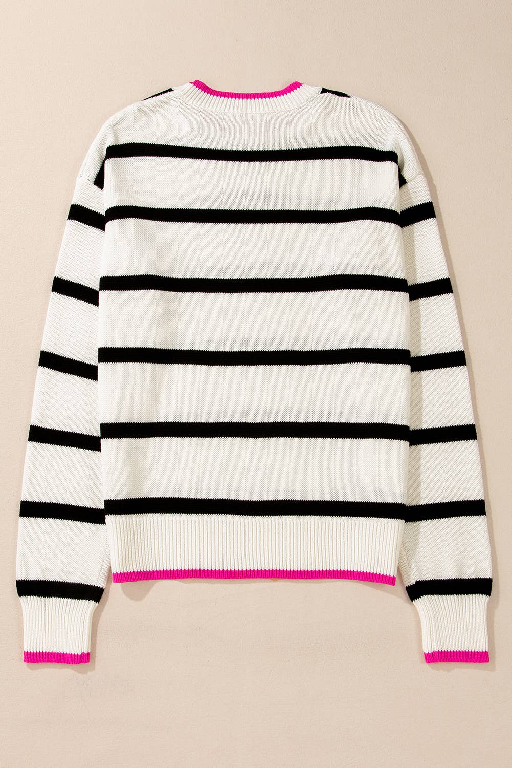 SB341 Stripe Color Contrast Sweater