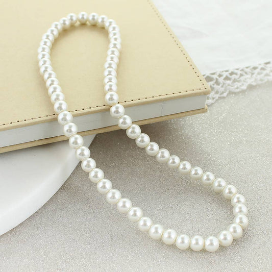 SBJ37 Pearl Stretch Necklace: 18"