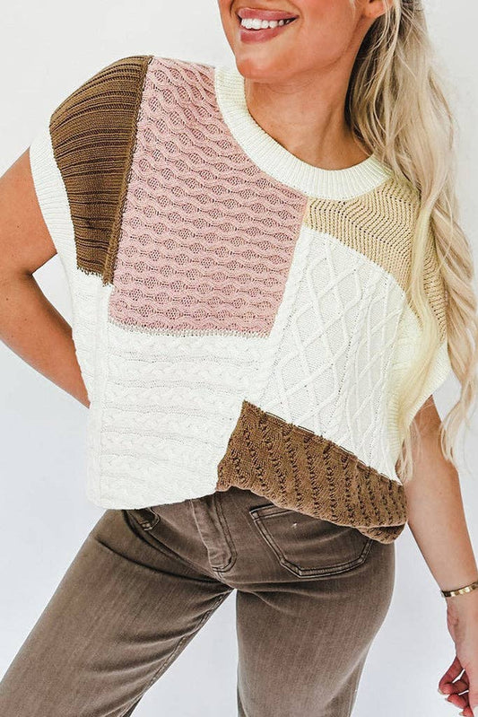 SB49 Colorblock Crewneck Sweater Vest