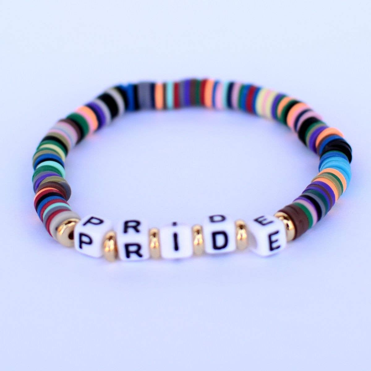 SB298 Rainbow 🌈 beaded stretch bracelets: Pride