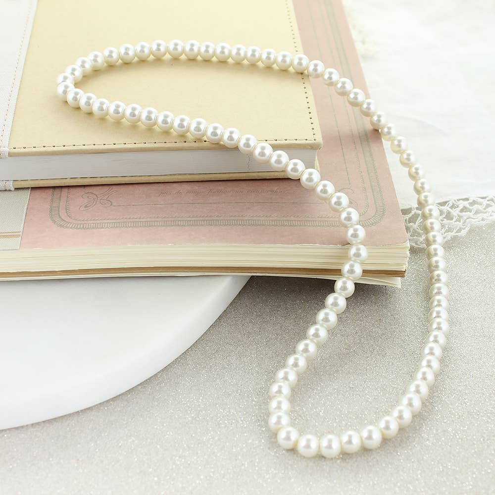 SBJ36 Pearl Stretch Necklace: 24"