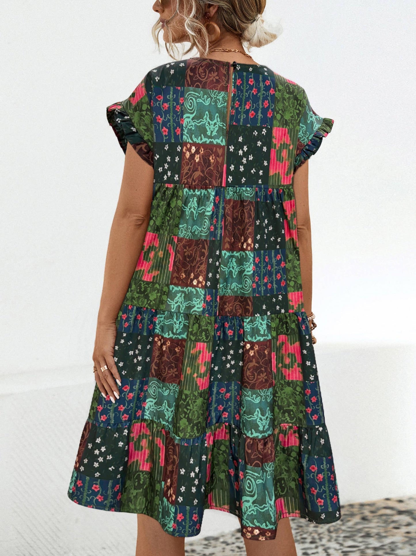 SB42 Patchwork Gardens Oversized Dress