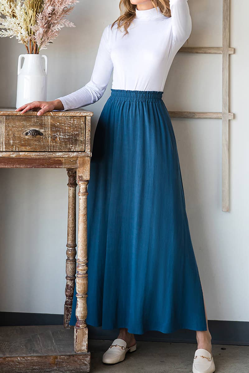 SB293 LINEN MAXI SKIRT