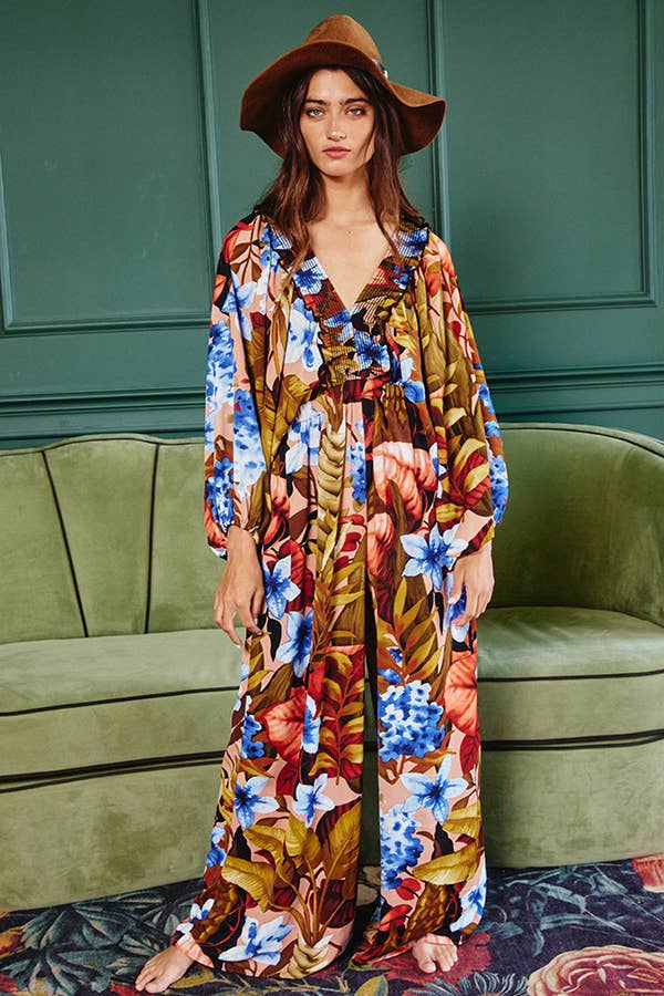 SB330 Floral Deep Vee Romper