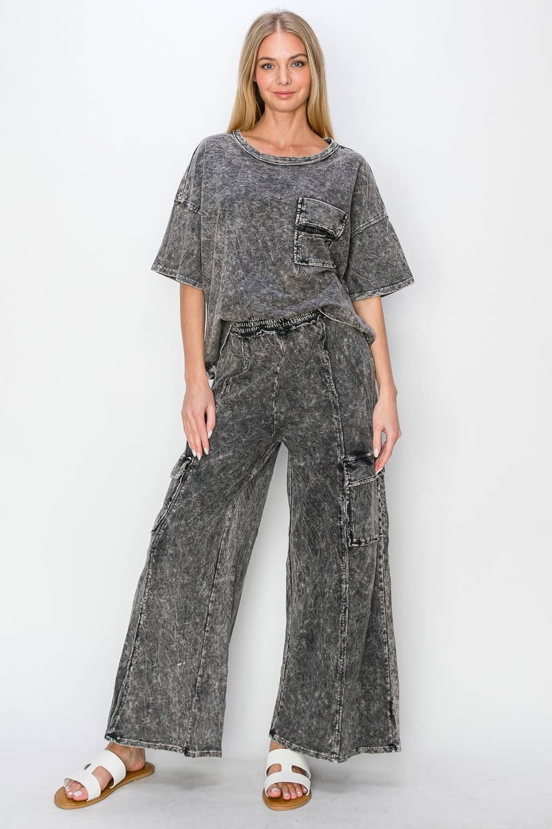 SB329 Mineral Wash Cargo Pants