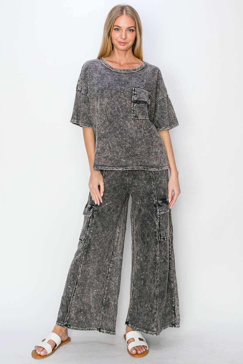 SB329 Mineral Wash Cargo Pants