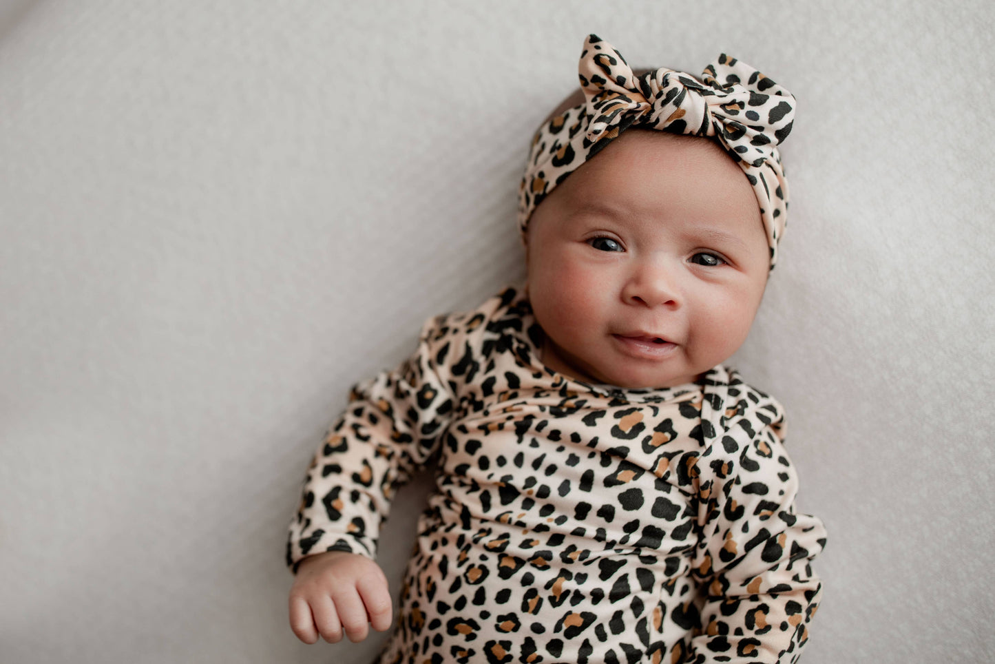 Leopard Knotted Gown: Gown & Bow