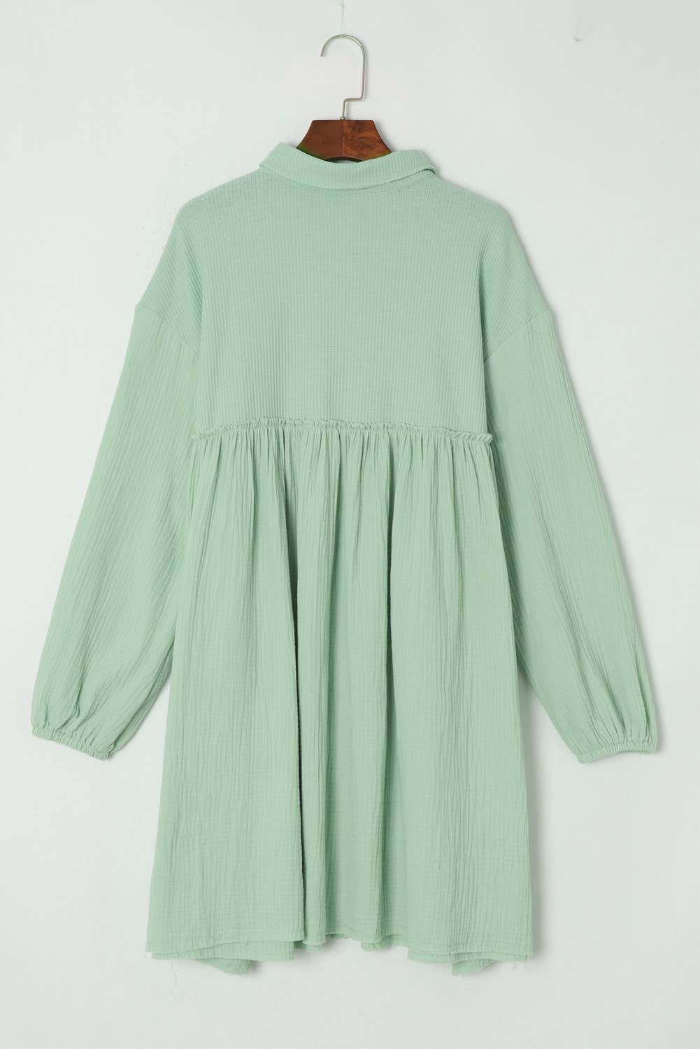 SB143 Waffle Crinkle Shirt Dress