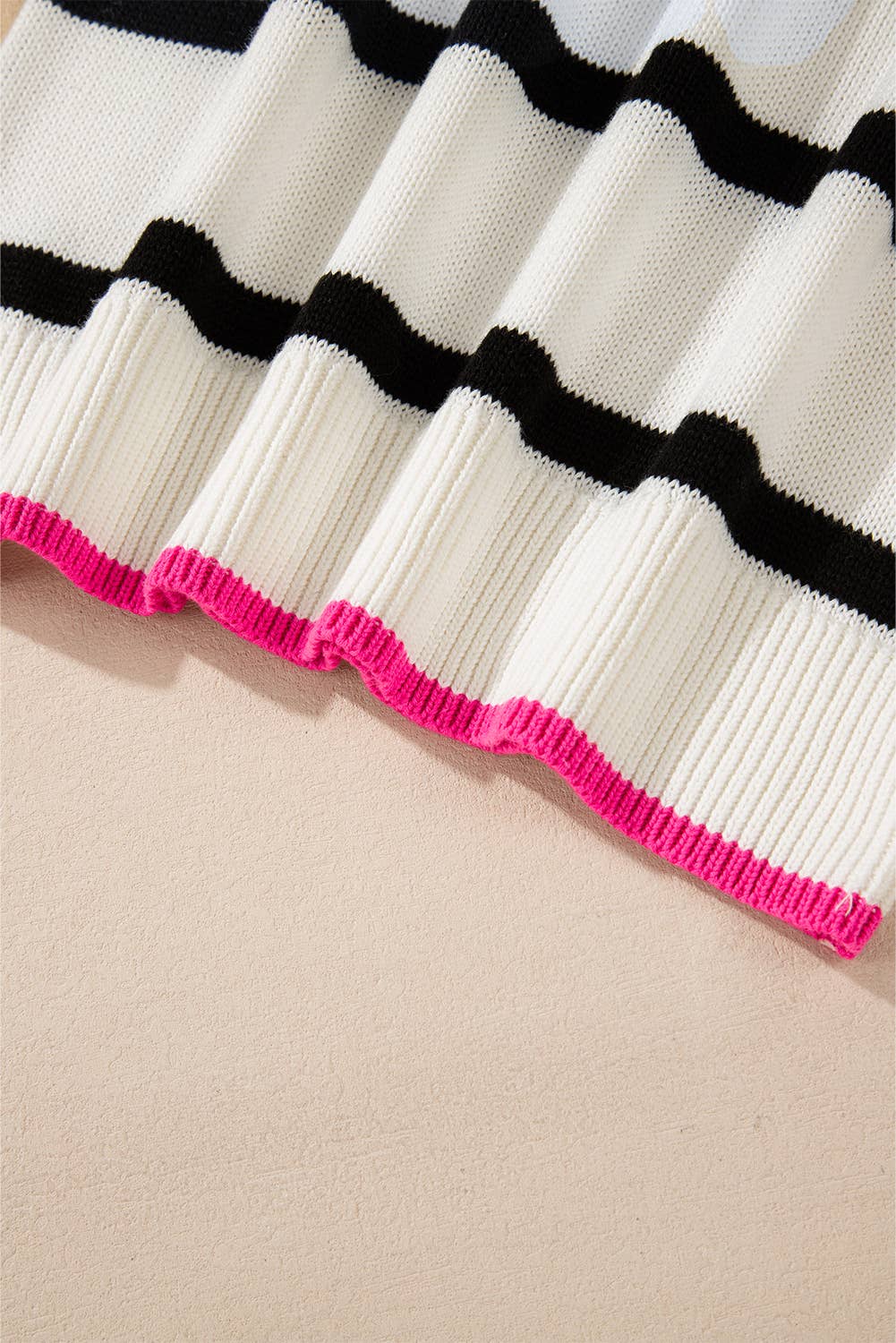 SB341 Stripe Color Contrast Sweater