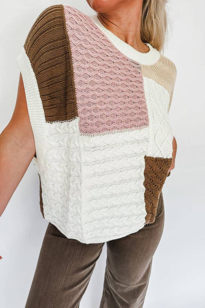SB49 Colorblock Crewneck Sweater Vest