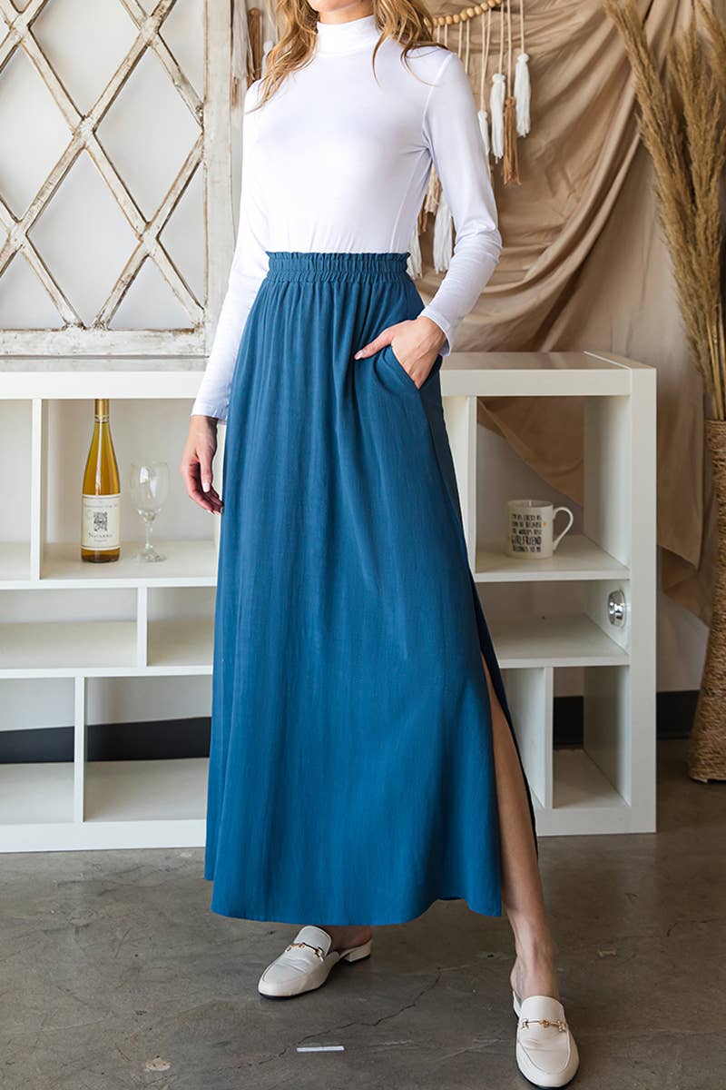 SB293 LINEN MAXI SKIRT