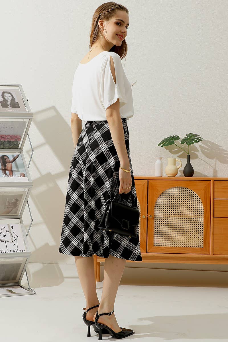 SB176 A-LINE MIDI LENGTH SKIRT
