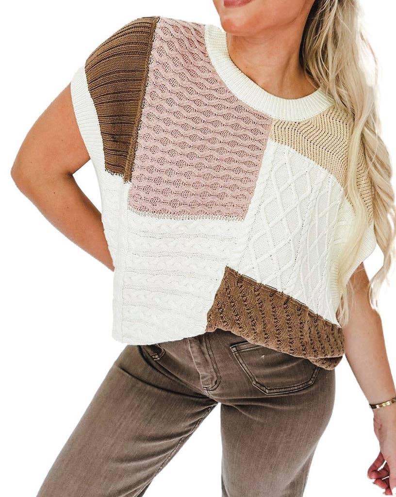 SB49 Colorblock Crewneck Sweater Vest
