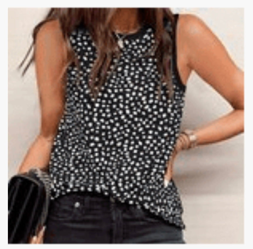 Dottie Print Knit Tank Top