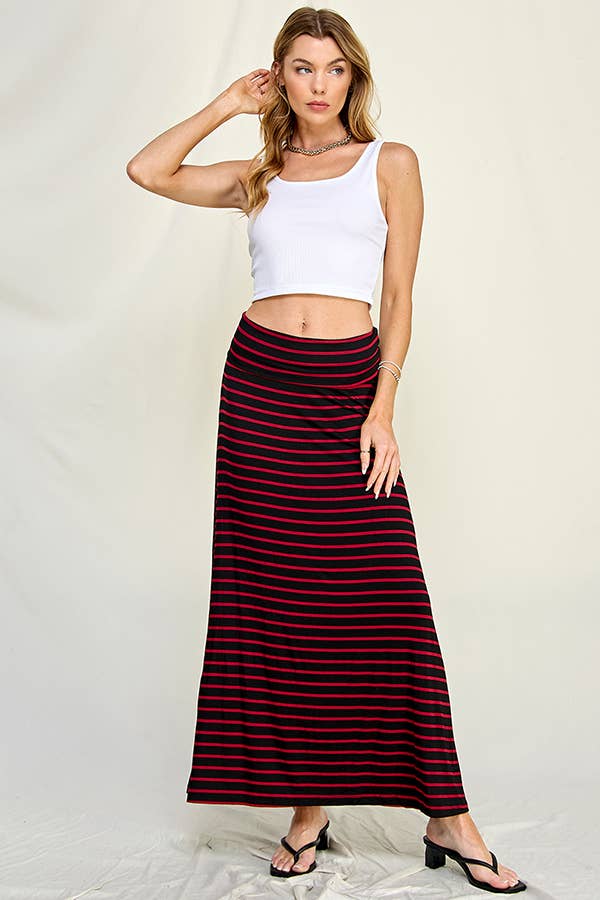 SBB799 Striped Maxi Skirt