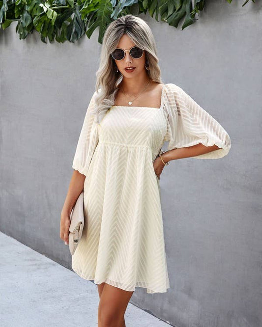 SBB616 Chevron Textured Baby Doll Dress