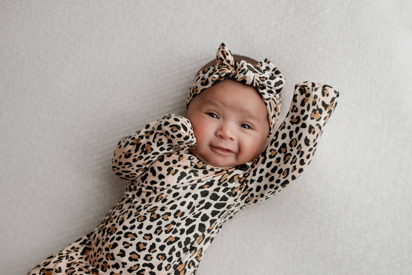 Leopard Knotted Gown: Gown & Bow