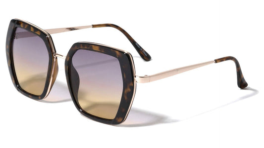 SB210 DOUBLE METAL PLASTIC FRAME FASHION BUTTERFLY SUNGLASSES