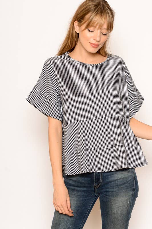 SBB491 Cotton Gingham Top