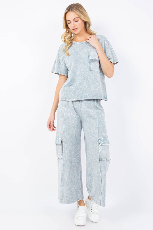 SB329 Mineral Wash Cargo Pants