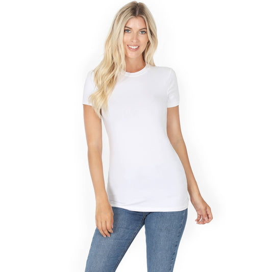 SBB9949 Basic Cotton Crew Neck Fitted Tee