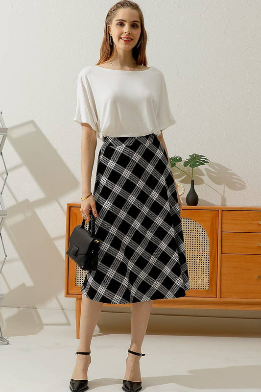SB176 A-LINE MIDI LENGTH SKIRT