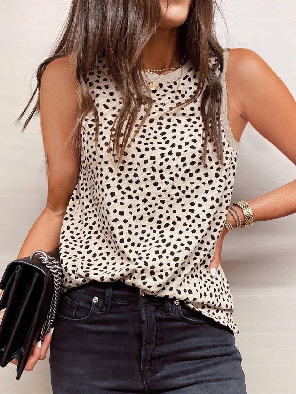 Dottie Print Knit Tank Top