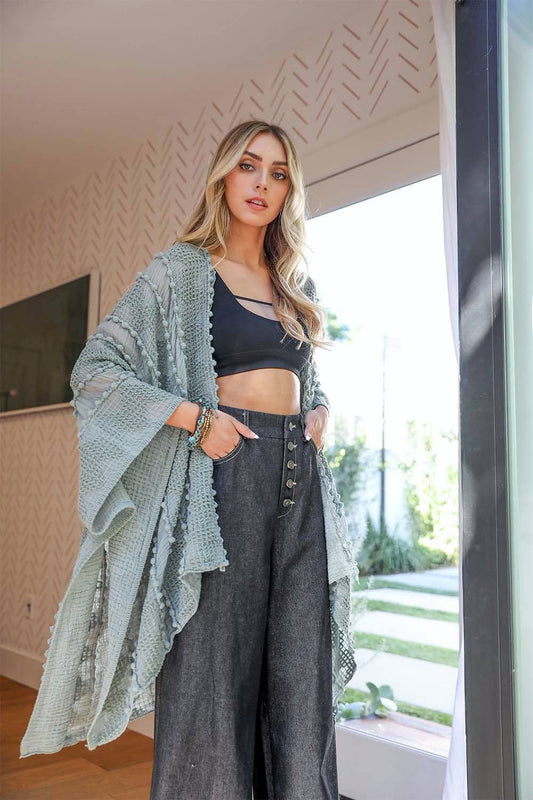 Embroidered Chenille Kimono