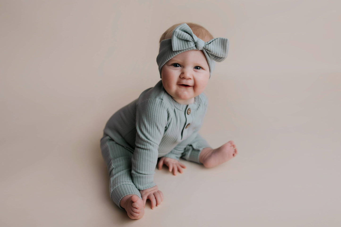 Ribbed Playsuit with Pockets and Headband