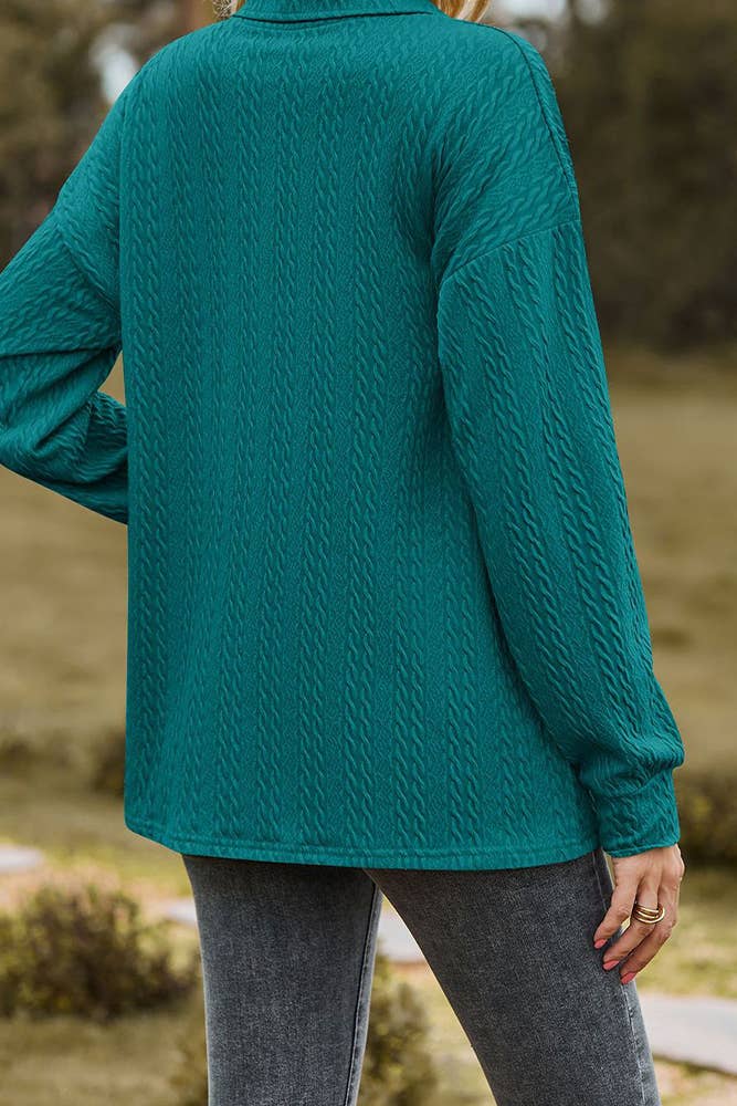 SB168 Jacquard Button Neck Pullover