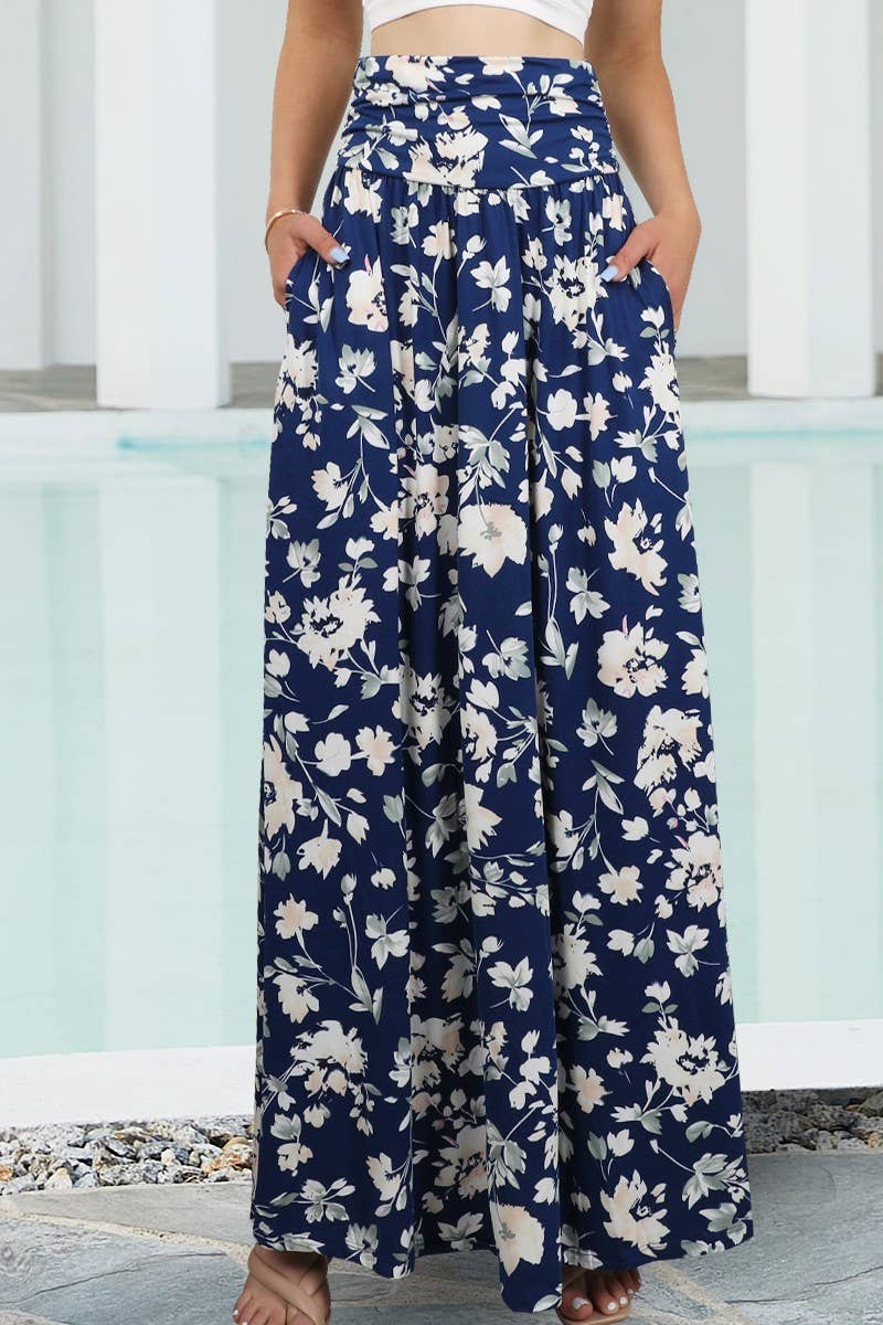 SB290 FLORAL PRINT MAXI SKIRT