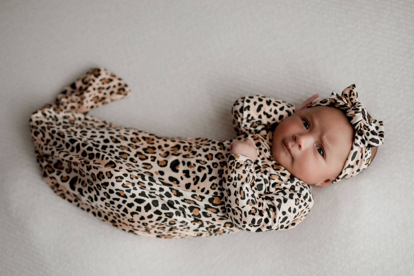 Leopard Knotted Gown: Gown & Bow