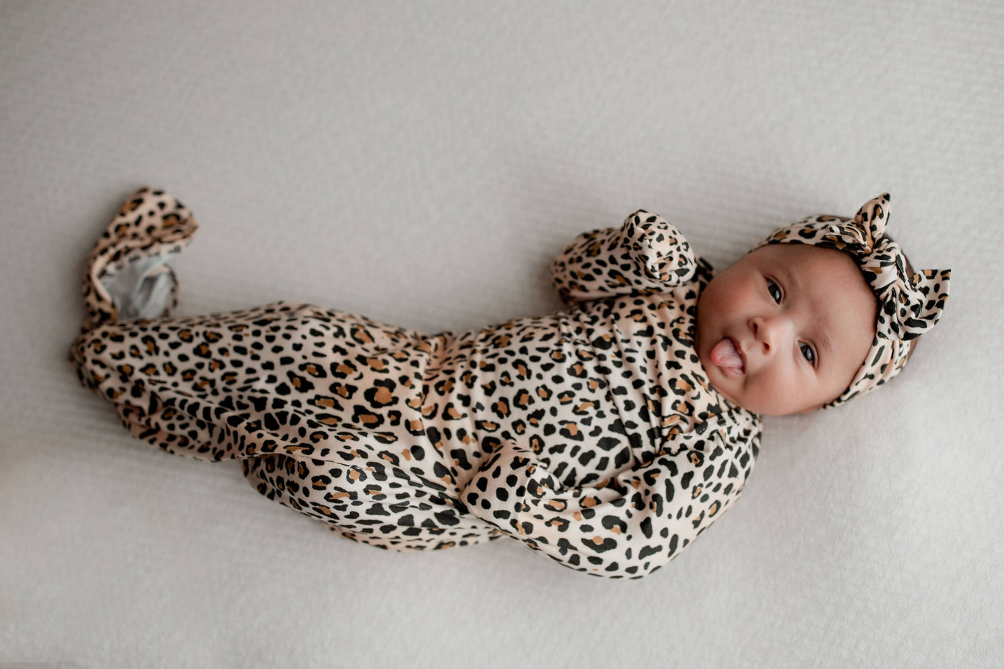 Leopard Knotted Gown: Gown & Bow