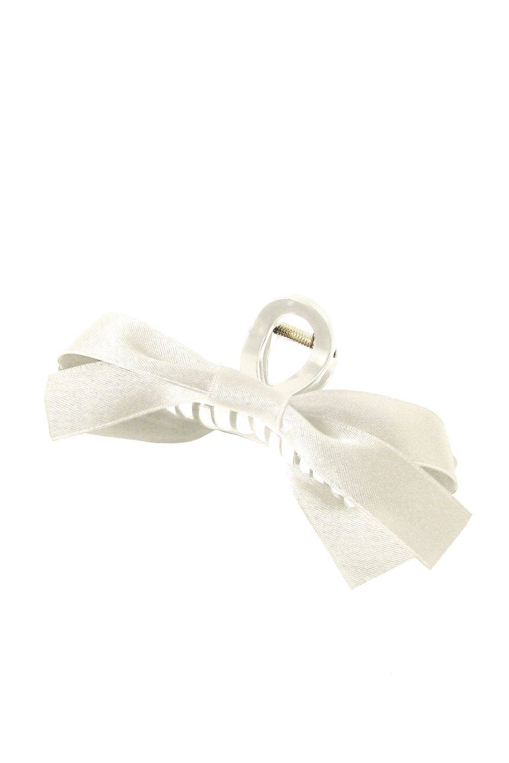 SBA3 Ribbon Bow Hair Clip: ONE SIZE / Cream