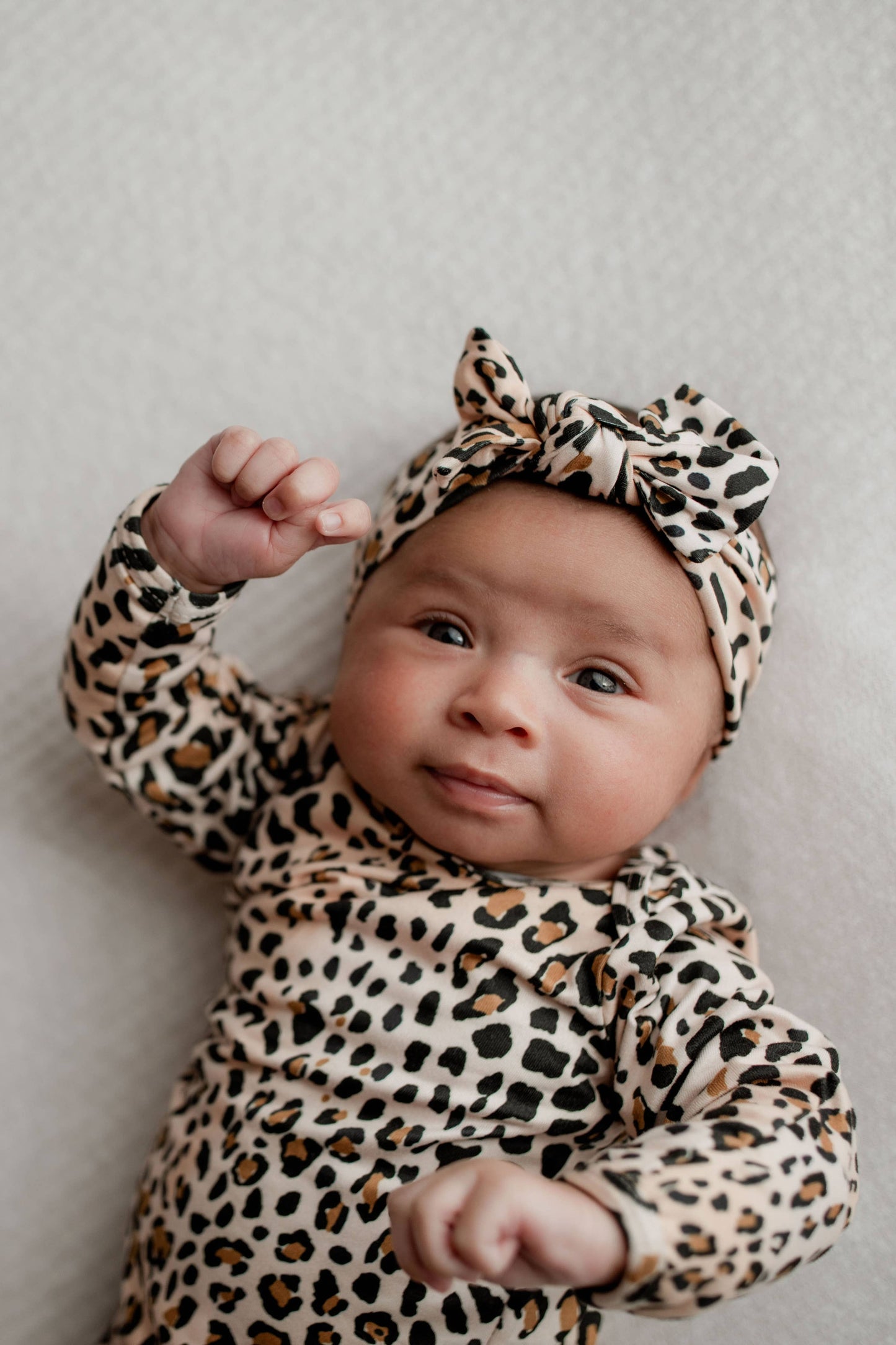Leopard Knotted Gown: Gown & Bow