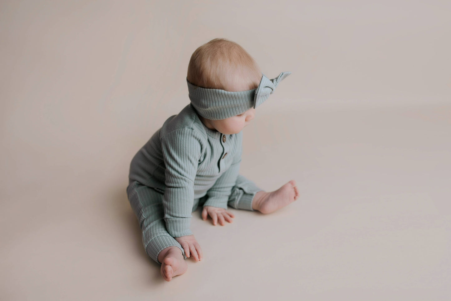 Ribbed Playsuit with Pockets and Headband