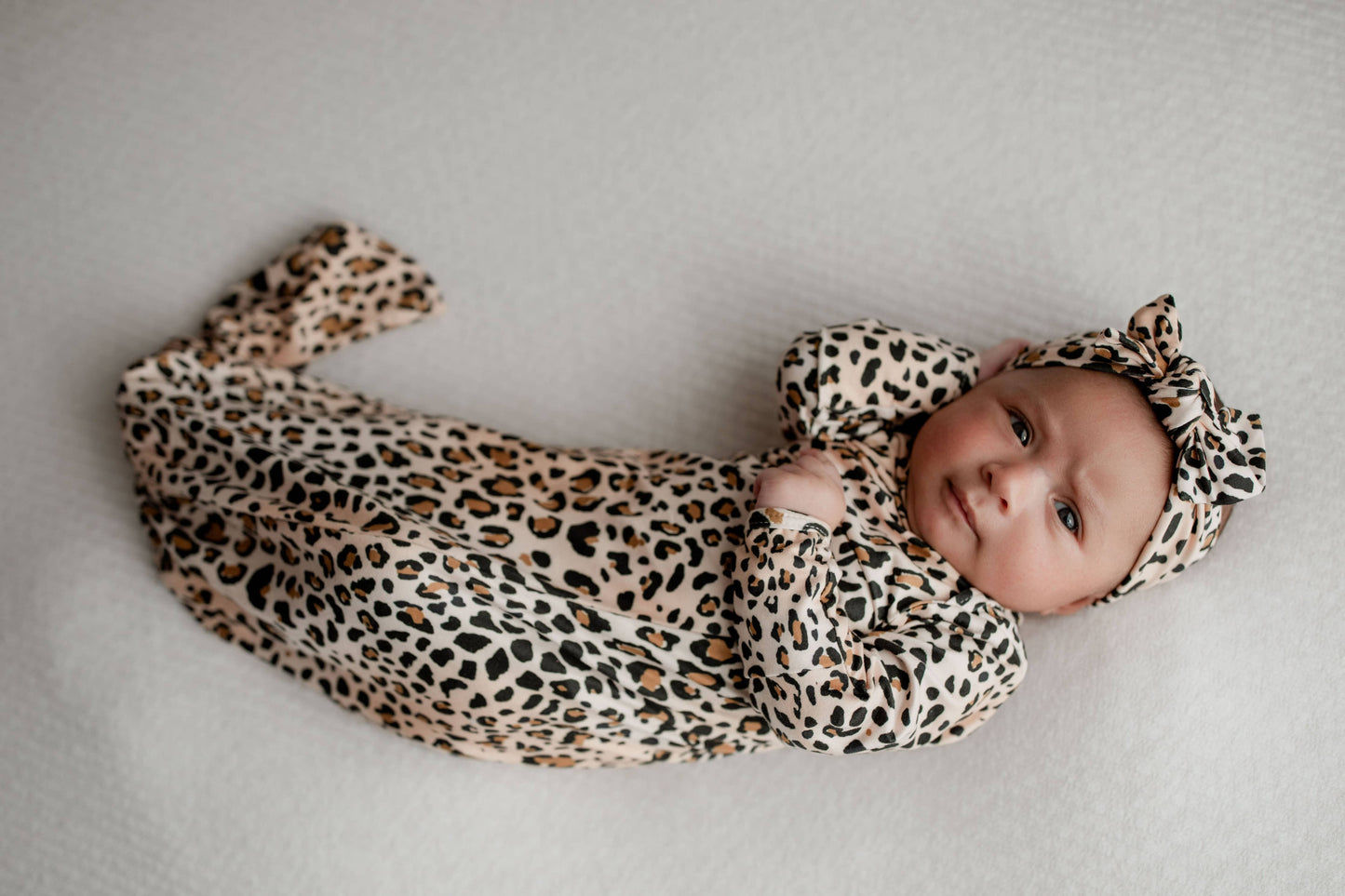 Leopard Knotted Gown: Gown & Bow