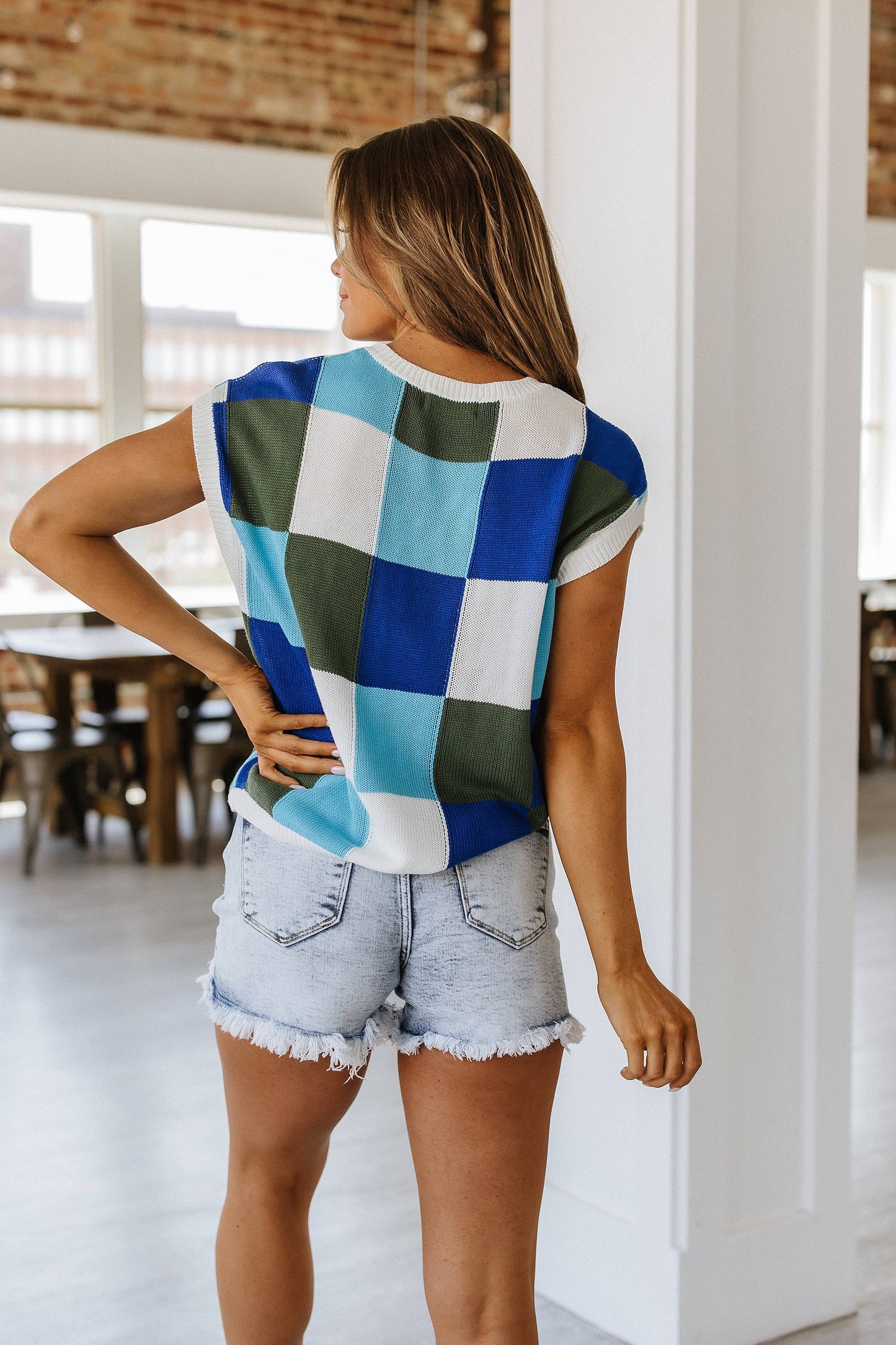 SB288 Bryant Checkered Sweater Vest