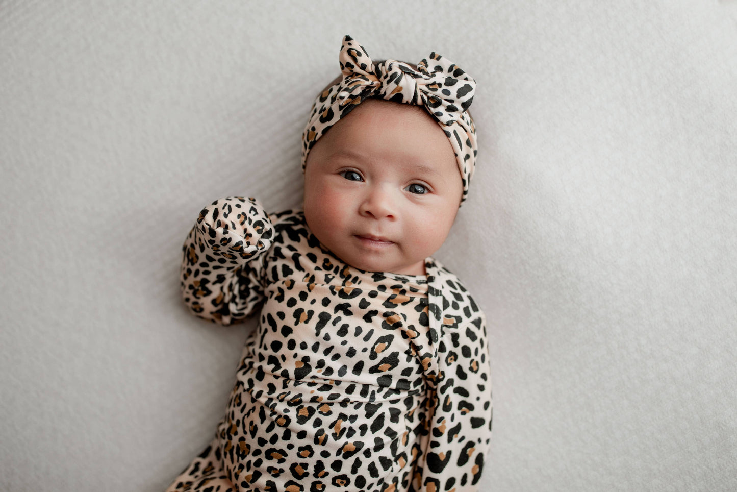 Leopard Knotted Gown: Gown & Bow