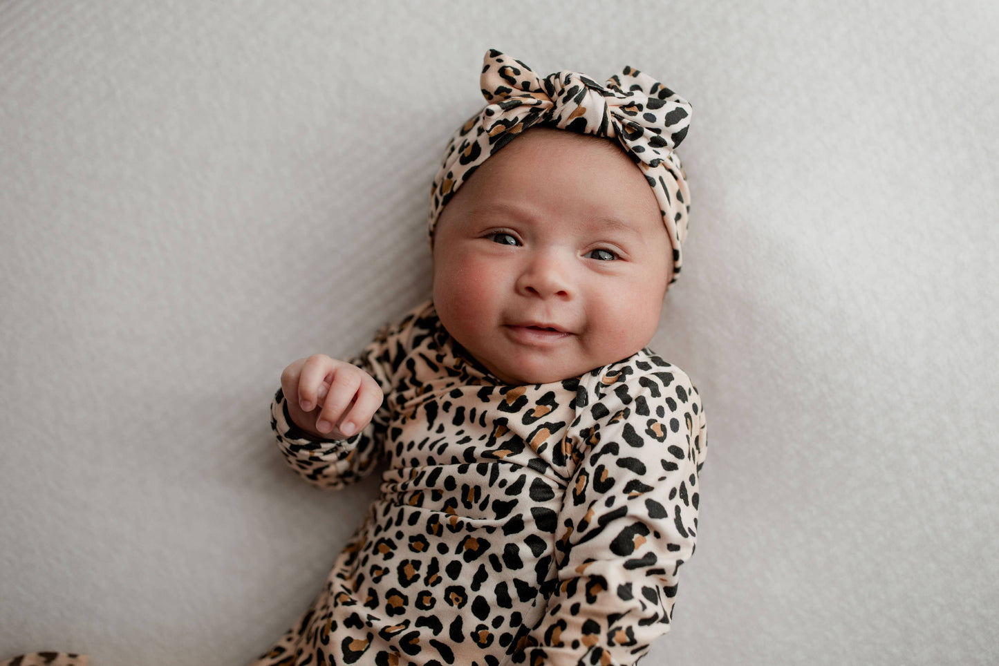 Leopard Knotted Gown: Gown & Bow