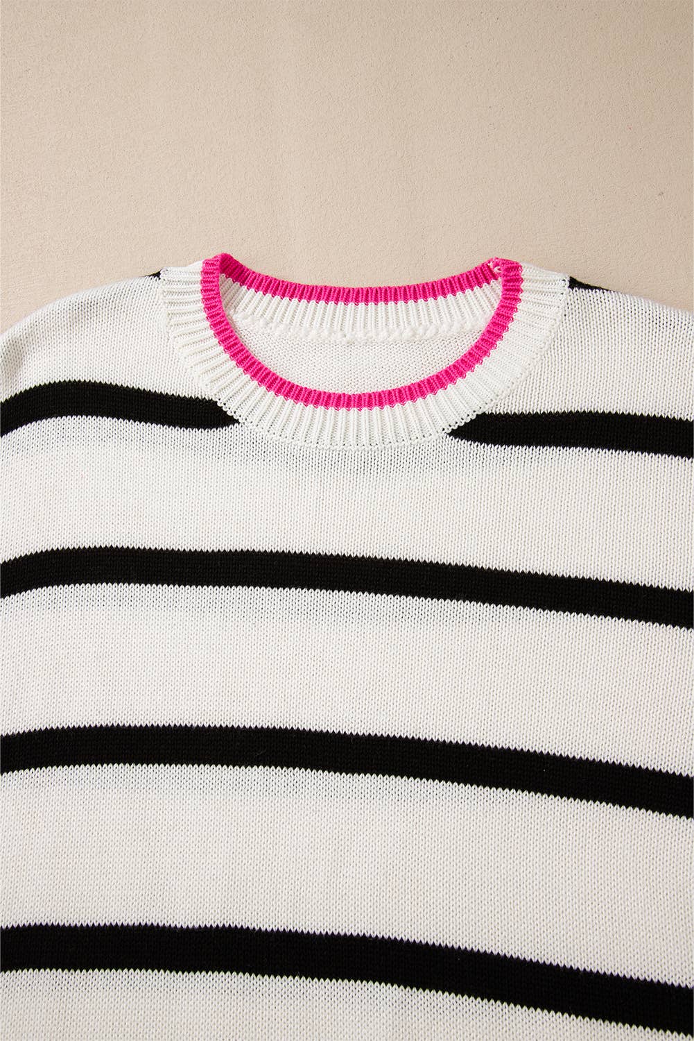 SB341 Stripe Color Contrast Sweater