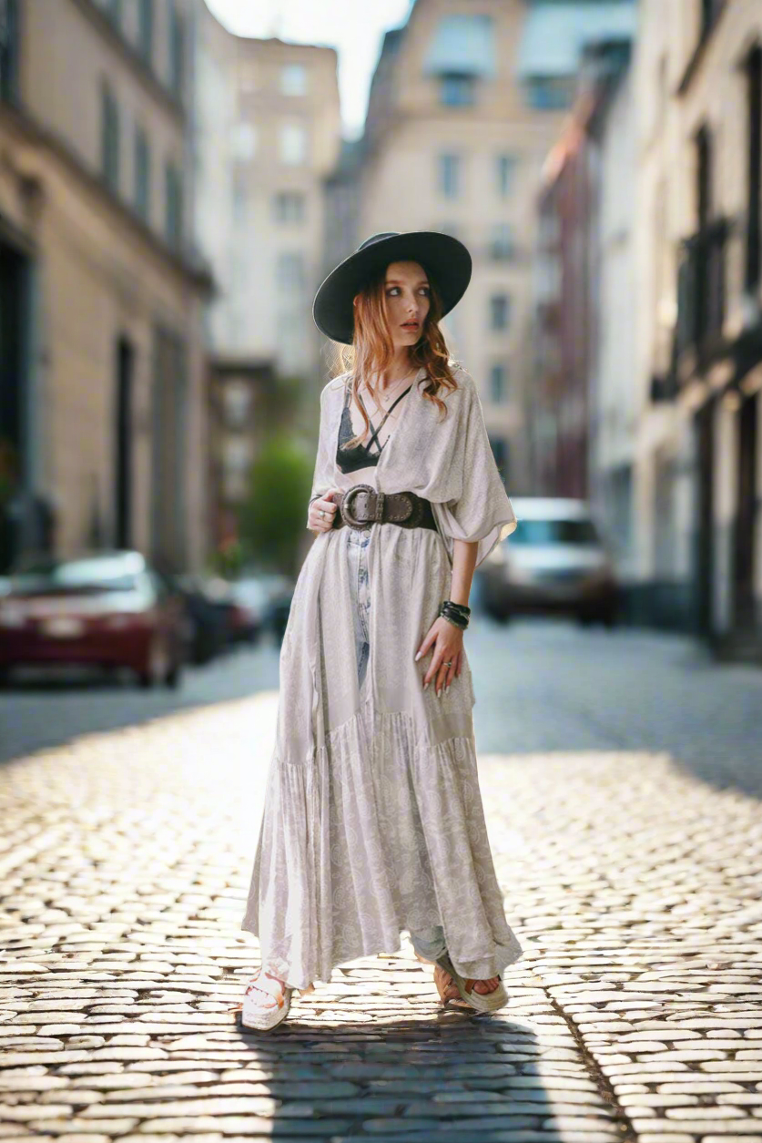 Paisley Free Flow Longline Kimono