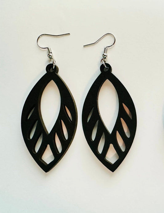 SBJ17 Black Teardrop Earrings
